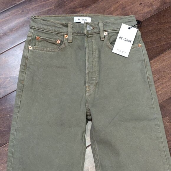 Re/Done Ultra High Rise Stove Pipe Washed Sage Jeans SIZE 25 NEW WITH TAGS - Picture 6 of 8